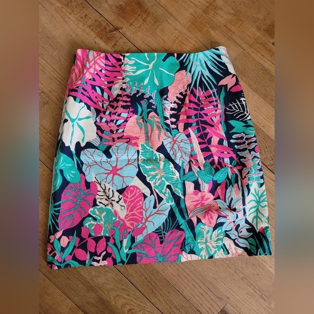 Talbots Tropical Botanical Skirt , Multicolor, Size 2 - Picture 2 of 8